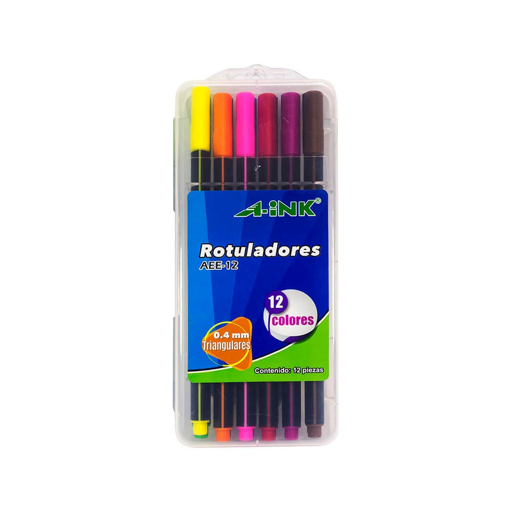 ROTULADOR TRIANGULAR A-INK 0.4MM EST.C12 PZAS. E12 C144