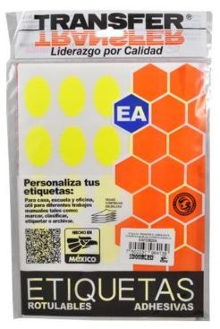 ETIQUETA ADH. FLUOR.TRANS POFERTA 38X25 AMAR PAQ.C7H E.100