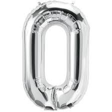 GLOBO NUMERO 0 PLATEADO 0S 40 C.12