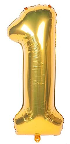GLOBO NUMERO 1 DORADO 1G 40 C.12