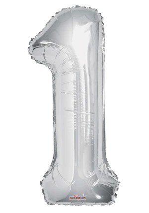 GLOBO NUMERO 1 PLATEADO 1S 40 C.12