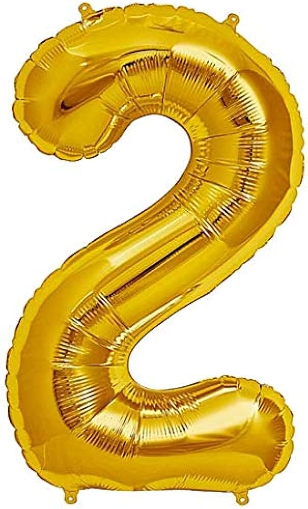 GLOBO NUMERO 2 DORADO 2G 40 C.12