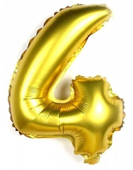 GLOBO NUMERO 4 DORADO 4G 40 C.12