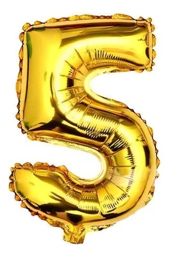 GLOBO NUMERO 5 DORADO 5G 40 C.12