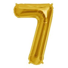 GLOBO NUMERO 7 DORADO 7G 40 C.12