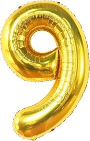 GLOBO NUMERO 9 DORADO 9G 40 C.12
