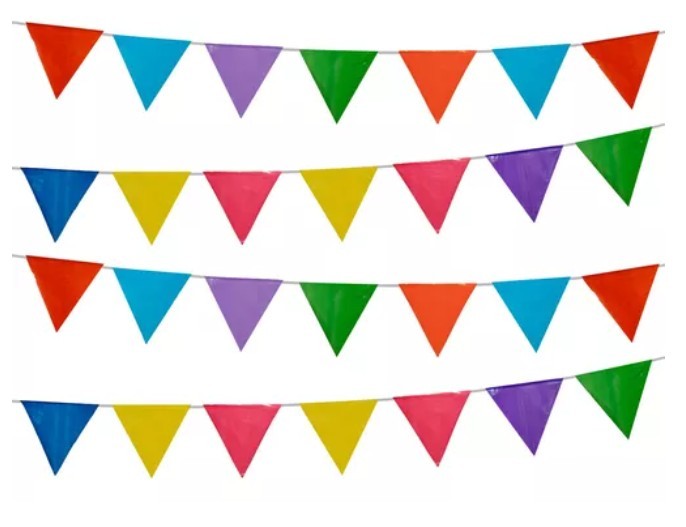 BANDERIN COLORES LISO PLASTICO 10 MTS E1
