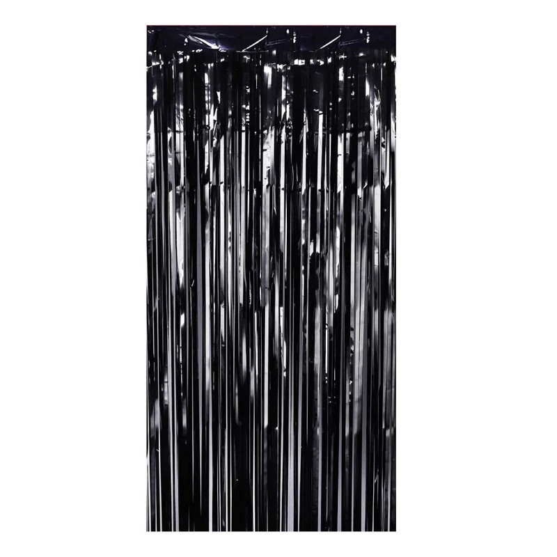 CORTINA FIESTA LARGA METALICA LISA NEGRO 195X95 E1
