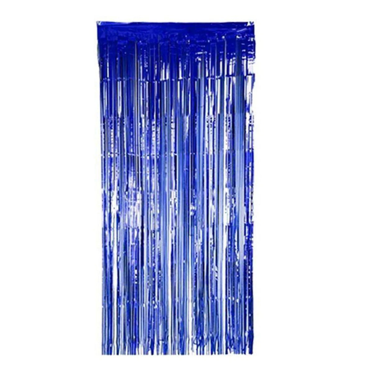 CORTINA FIESTA LARGA HOLOGRAMA METALICA AZUL REY 195X95 E1