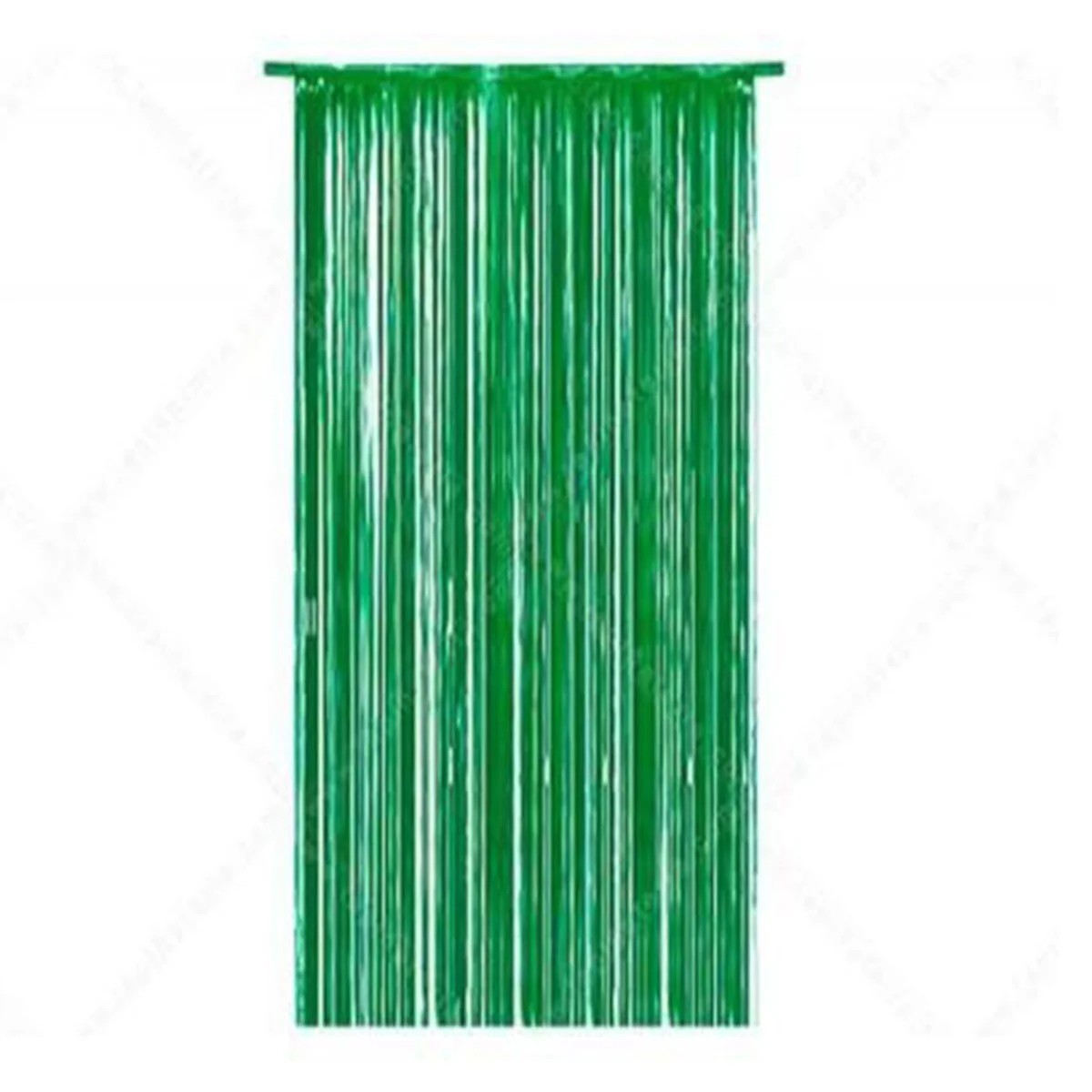 CORTINA FIESTA LARGA HOLOGRAMA METALICA VERDE 195X95 E1