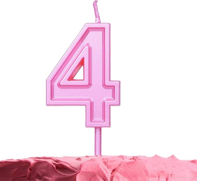 VELA NUMERO 4 PARTY ROSA E12