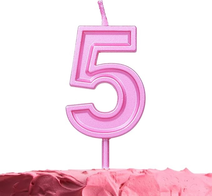 VELA NUMERO 5 PARTY ROSA E12