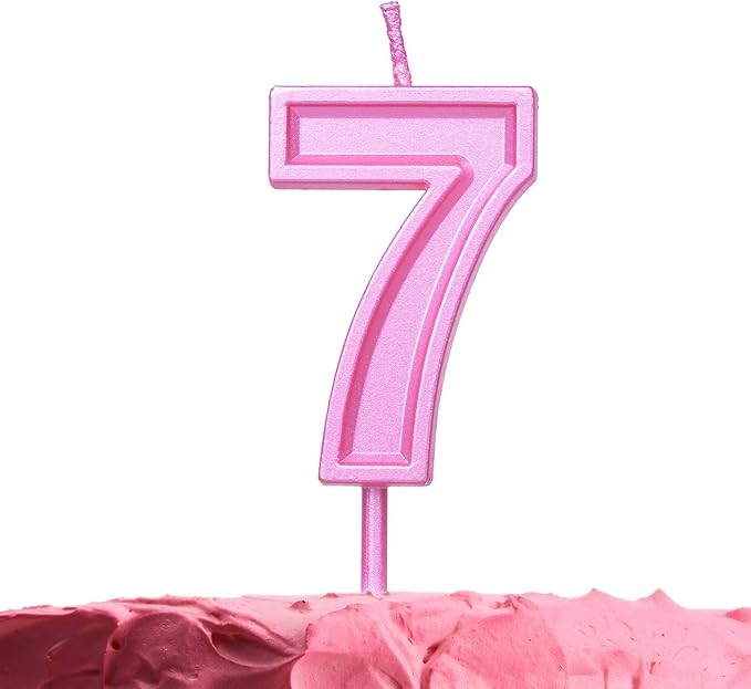 VELA NUMERO 7 PARTY ROSA E12