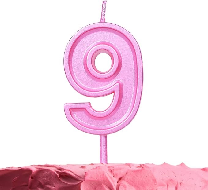 VELA NUMERO 9 PARTY ROSA E12