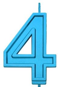 VELA NUMERO 4 PARTY AZUL E12