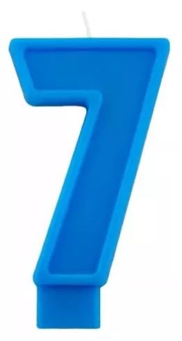 VELA NUMERO 7 PARTY AZUL E12
