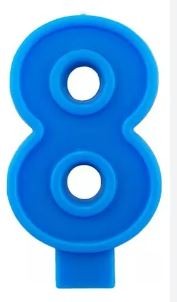 VELA NUMERO 8 PARTY AZUL E12
