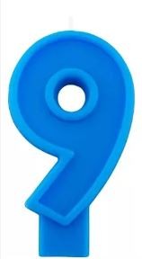 VELA NUMERO 9 PARTY AZUL E12