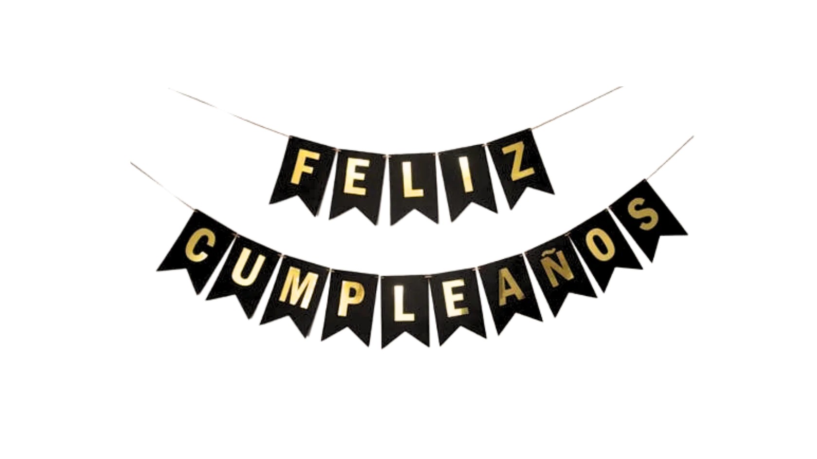 LETRERO CARTON FELIZ CUMPLEAÑOS NEGRO E.12