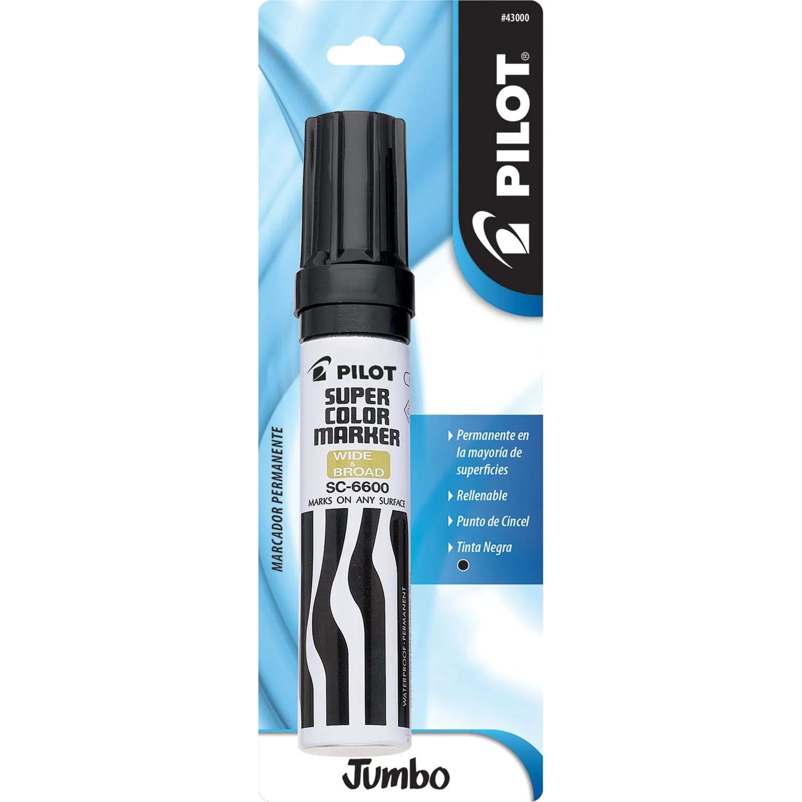 MARCADOR PERM. JUMBO SC6600 PILOT NEGRO E.12 C144