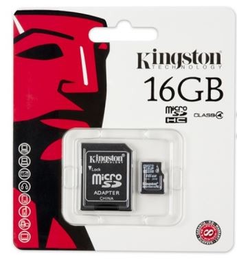 MEMORIA MICRO 16GB ADATAKINGSTON SDHC CADAPTADOR BL.