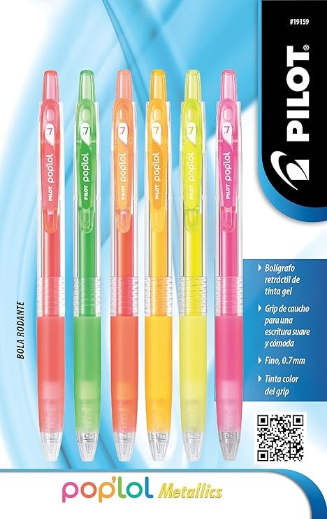 BOLIGRAFO GEL POPLOL RT 0.7MM NEON EST C6 PILOT E.6 C.48