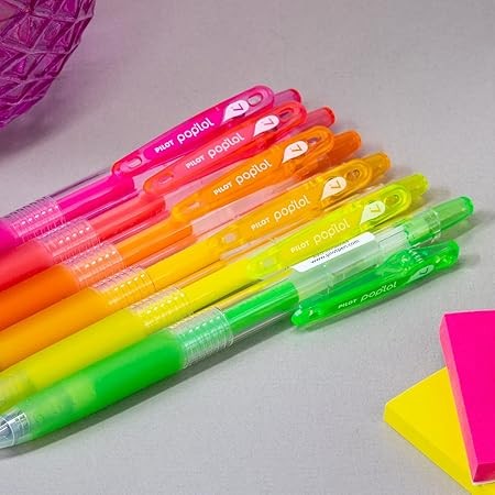 BOLIGRAFO GEL POPLOL RT 0.7MM NEON EST C6 PILOT E.6 C.48
