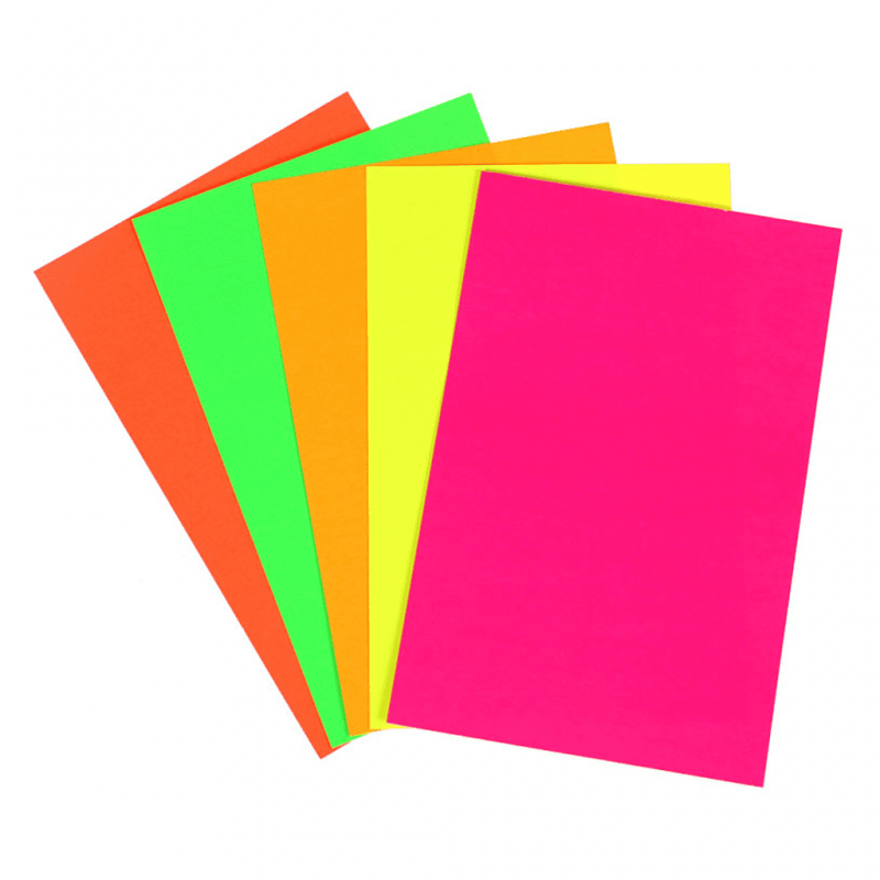 PAPEL BOND FLUOR. CTA. MIX 75G.TASKY PAQ.C100H. C.25