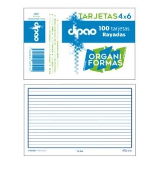 TARJETAS RAYADAS DIPAO 4X6 PAQUETE C100 C.50