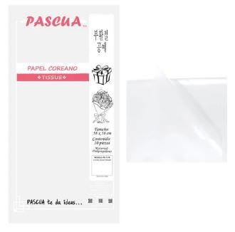 PAPEL COREANO BLANCO TISSUE 58X58 PASCUA E10