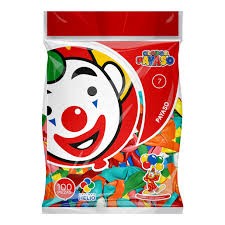 GLOBOS PAYASO 7 BOLSA C100 VCOLORES C.50