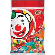 GLOBOS PAYASO 9 BOLSA C100 VCOLORES C.50