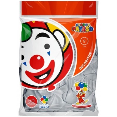 GLOBOS DECORATOR 9 BOLSA C50 GRIS C.100