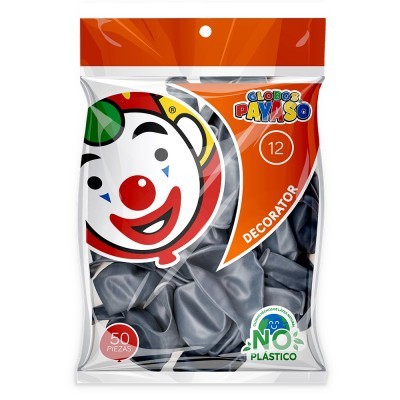 GLOBOS DECORATOR 12 BOLSA C50 GRIS C.60