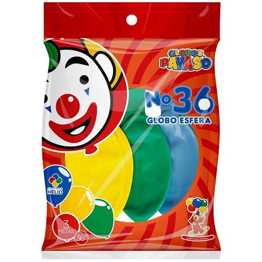 GLOBOS PAYASO 36 COL. SURT. BOL. C3 C.10