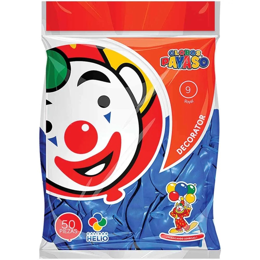 GLOBOS DECORATOR 9 BOL.C50 AZUL ROYAL C.100