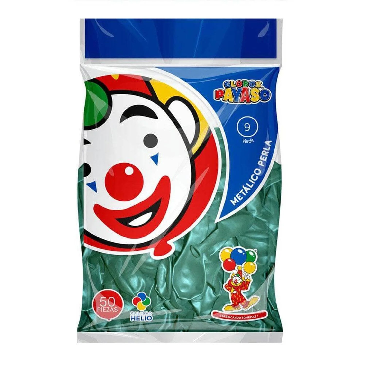 GLOBOS METALLIC 9 BOL.C50 VERDE C.100