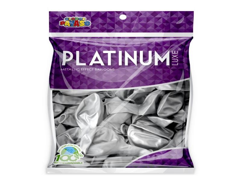 GLOBOS PAYASO PLATINUM 12 BOL.C25 PLATA C.40