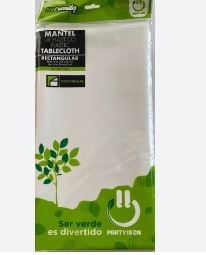 MANTEL PLASTICO RECT. PARTY BLANCO E12 C72