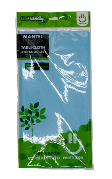 MANTEL PLASTICO RECT. PARTY AZUL CIELO E12 C72