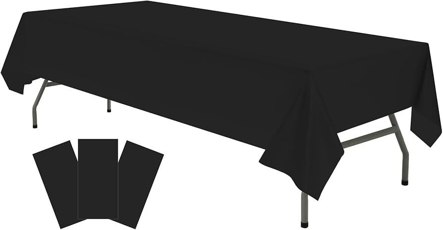 MANTEL PLASTICO RECT. PARTY NEGRO E12 C72