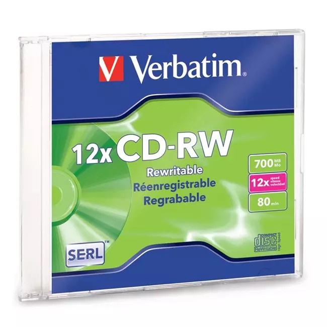 CD-RW VERBATIM 12X 80MIN. 700MB REGRAB. CAJA C1 95161