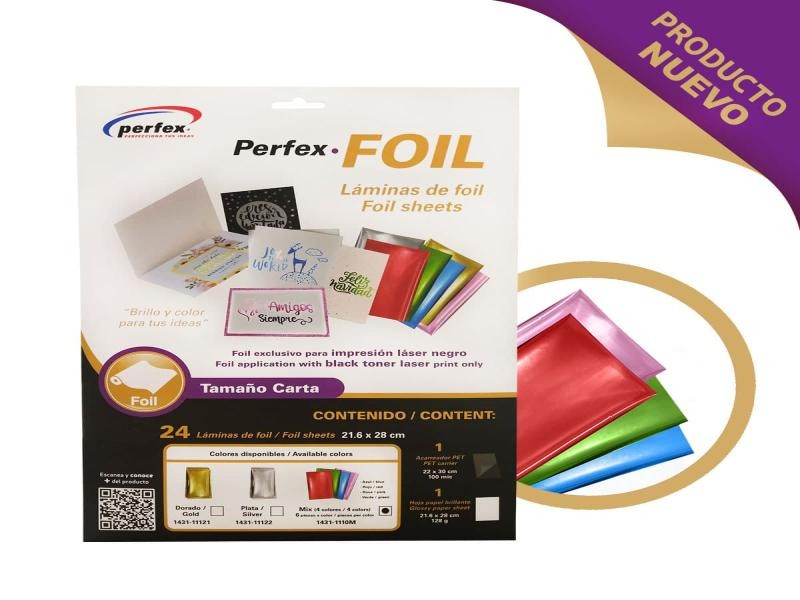 FOIL MULTICOLOR 216X280MM PAQ. C24 LAMINAS PERFEX C.30