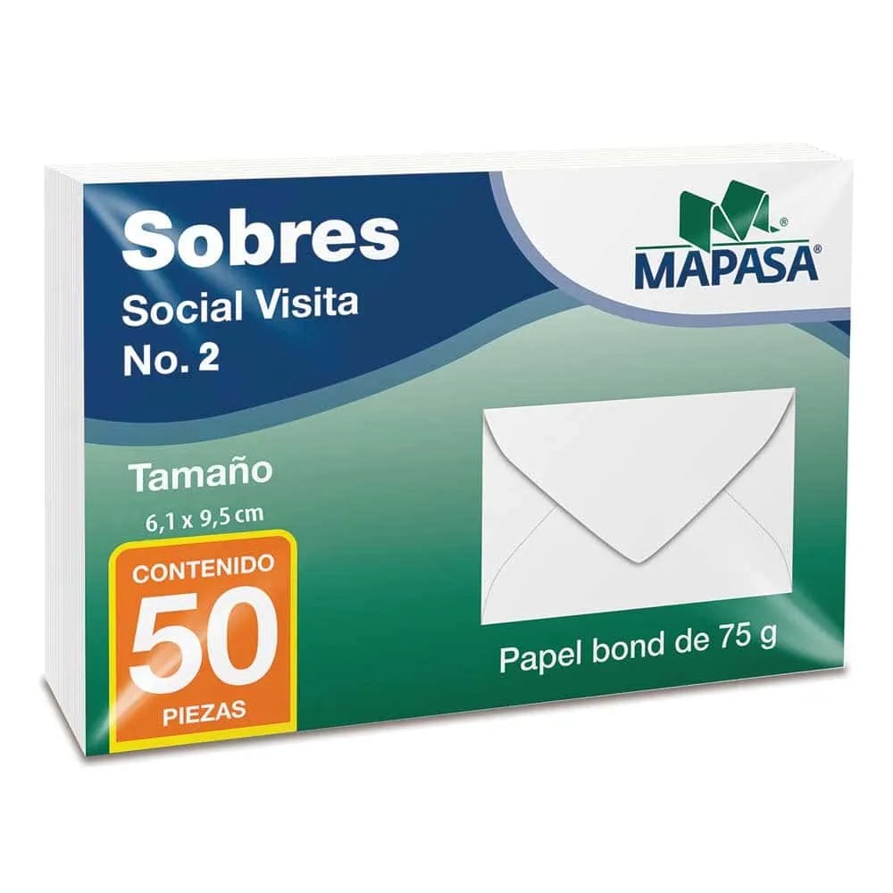 SOBRE BOND BCO. 6.1X9.5CM MAPASA HA0013 90G PAQ.C50 C.10