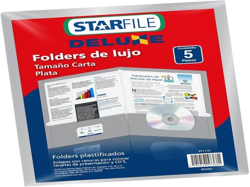 FOLDER PLAST. CTA. STARFILE DELUXE PLATA E.5 C.40