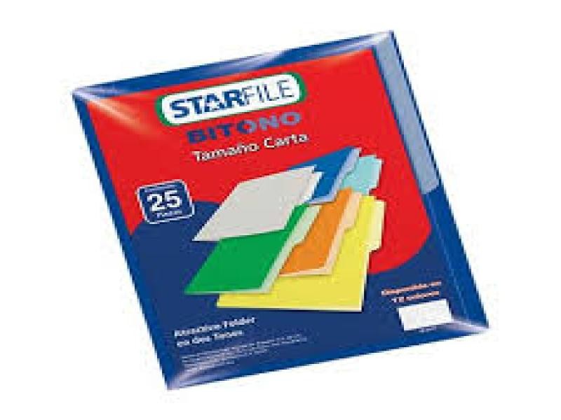 FOLDER BITONO CTA. STARFILE AZUL PAQ. C25 C.20