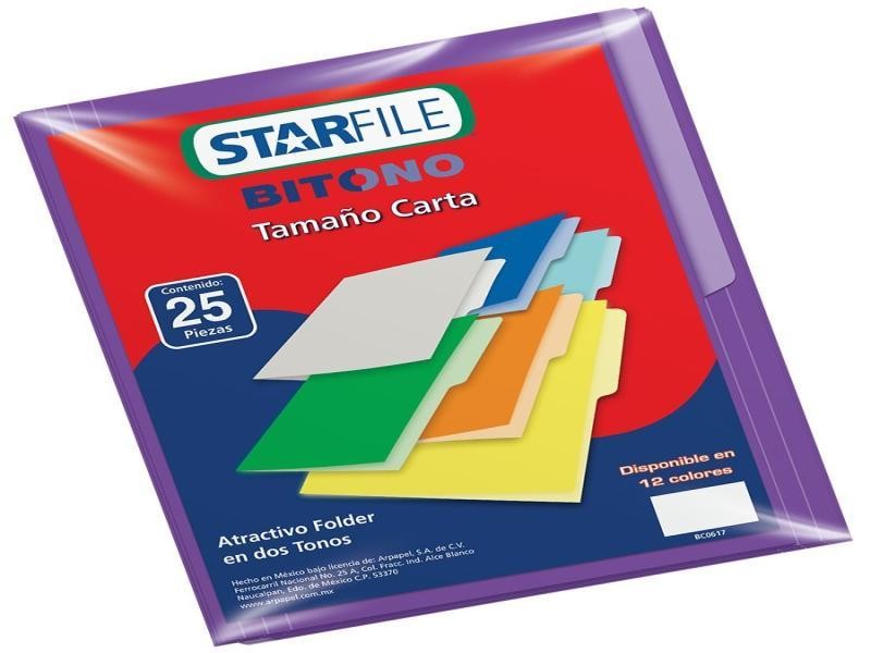 FOLDER BITONO CTA. STARFILE MORADO PAQ.C25 C.20