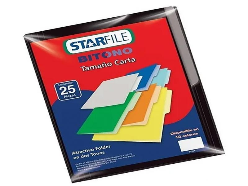 FOLDER BITONO CTA. STARFILE NEGRO PAQ.C25 C.20