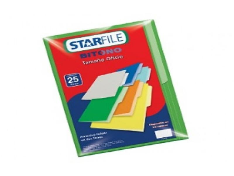 FOLDER BITONO OFI. STARFILE VERDE PAQ.C25 C.20