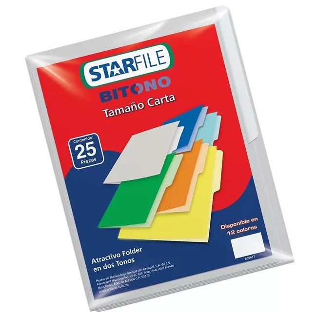FOLDER BITONO CTA. STARFILEFLASHFILE GRIS PAQ.C25 C20